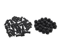 HOMOCONO Set de Clips de Lacets en Plastique Abs Noir Bloque-cordons à Ressort et Fermoirs D'embouts, 50 Pièces Faciles à Utiliser pour Chaussures sans Lacets