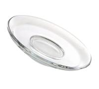 HOMOCONO Soucoupe à Thé Ronde en Verre Transparent 8,5 CM, sous-Tasse Décorative pour Service à Café, pour Bars, Maisons et Restaurants Réutilisable