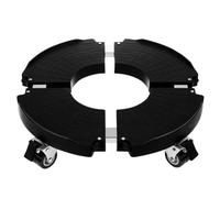 HOMOCONO Support de Pot de Fleur Noir Réglable en Plastique Roues, Plateau Robuste pour Jardinière Intérieure et Extérieure, Design Simple et Finition Élégante