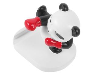 HOMOCONO Support de Téléphone Panda Mignon pour Bureau et Voyage, Support de Téléphone de Table Compact en Résine Design Humain et Fonction Anti-Occlusion D'écran, Pratique à Transporter,