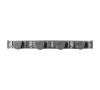 HOMOCONO Support Mural pour Balai en Aluminium et Abs 4 Crochets et Étagère, Facile à Installer, Rangement Pratique pour Balai et Serpillière la Maison Jardin