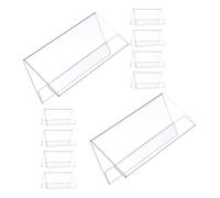 HOMOCONO Supports de Plaque Nominative Acrylique Transparent Lot de 10 pour Bureau et Salle de ffichage Double Face Horizontal 90X60 MM
