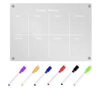 HOMOCONO Tableau Blanc de Planification des Horaires Magnétique en Acrylique Portable pour Rappels et Listes de Tâches, Tableau Blanc Effaçable pour Organisation Quotidienne