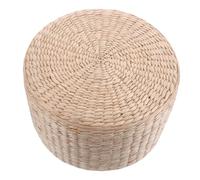 HOMOCONO Tabouret Rond en Paille Tressée pour Garçon et Coussin de Siège Fait Main Repose-Pieds Japonerie Confortable et Robuste Yoga Décoration d'Intérieur