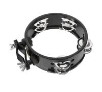 HOMOCONO Tambourin Rond Noir en Bois et Métal Son Polyvalent et Ton Clair, Accessoire de Cymbale pour Batterie pour Performances Musicales