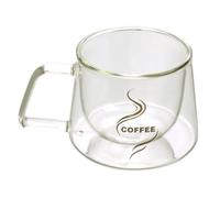 HOMOCONO Tasse à Café en Verre Double Paroi Anti-brûlure Large Ouverture, Design Créatif pour Anniversaire et Saint-valentin