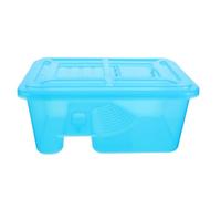 HOMOCONO Terrarium pour Tortue avec Plateforme de Bain Amovible et Couvercle Ouvrable en Abs, Base Élargie pour Reptiles et Coins de Maison, Design Clair et Utilisation sans Désordre