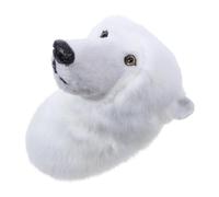 HOMOCONO Tête D’ours Murale 3d Réaliste en Peluche et Plastique Blanc | Décor Rustique pour Murs Intérieurs, Aspect Vivant, Alternative Sûre sans Cruauté, Présent pour Chalet