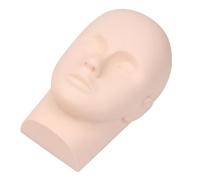 HOMOCONO Tête de Mannequin en Silicone Beige pour Entraînement Extensions de Cils, Pratique Maquillage, Modèle pour Débutants en Démonstration du Corps Humain