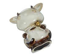 HOMOCONO Tirelire en Céramique Forme Vache Petite Taille, Pot à Monnaie Décoratif, Économie Pièces pour Chambre Bureau, Objet Créatif Multifonction, Accessoire Présent Original
