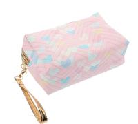 HOMOCONO Trousse de Maquillage Portable en PU Motif Cœur, Facile à Transporter et Conserve Sa Forme, Voyages d'affaires Loisirs