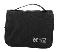 HOMOCONO Trousse de Toilette Pliable Noire Crochet Suspendu, Grosse Capacité, Paquet de Voyage Multifonction pour Accessoires de Voyage et Cosmétiques, Paquet de Maquillage Portable