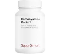 Homocysteine Control - Complément pour Réduire l’Excès d’Homocystéine - Vitamines B6, B9 (Acide Folique), B12 Actives, Bétaïne & Choline - Circulation Sanguine, Méthylation - 60 Gélules - SuperSmart