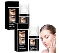 Homomdy Crème lifting instantanée pour les yeux, élimine les cernes et les yeux gonflés, anti-âge, réduit les ridules et le teint terne, hydrate la zone, peau d'apparence plus jeune (2PCS)