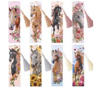 Homorro 8 Pièces Diamond Painting Marque Page Cadeau Fille 6 7 9 10 11 12 ans Anniversaire Cheval Deco Diament Enfant Bricolage Loisir Creatif Activités Manuelles Enfants