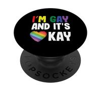 Homosexuel Gay Pride LGBT Month I'm Gay and It's Okay PopSockets PopGrip Adhésif
