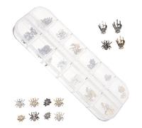 Homoyoyo 1 Boîte Nail Charms Halloween Métallique Décorations Ongles DIY avec Motifs Squelette et Araignée Accessoires Nail Art pour Ongles et Bijoux Coffret Compartiments