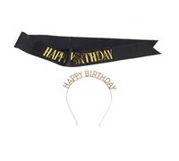 Homoyoyo 1 Ensemble bandeau de couronne d'anniversaire joyeux anniversaire accessoires or mesdames garçon kit de fête d'anniversaire bandeau et ceinture alliage
