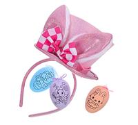 Homoyoyo 1 Ensemble bandeau lapin déguisement enfant Animal Costume Femme Fancy Dishing accessoire d'habillage de lapin bandeaux d'oreille de lapin Chiffon rose