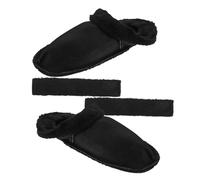Homoyoyo 1 Ensemble Couvre-chaussures en velours garniture duveteux pour pied flou semelles d'hiver inserts de chaussures semelle intérieure chaude Peluche Black