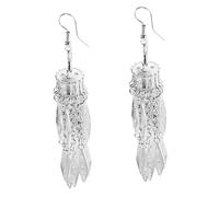Homoyoyo 1 Paire Boucles D'oreilles Boho Boucles D'oreilles Pompons Pour Femmes Accessoires De Bijoux Exquis Boucles D'oreilles Pendantes Longues Pour Femmes Blanche Alliage