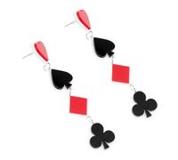 Homoyoyo 1 Paire boucles d'oreilles géométriques Branché caché pendant poker clé boucles doreilles femme boucles oreilles femme ornements d'oreille de filles décorations d'oreille Acrylique