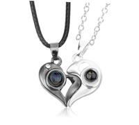 Homoyoyo 1 Paire collier de couple couple collier assorti pour les couples collier de projection colliers de couples pour petit et petite amie de couple aimant