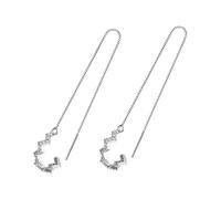 Homoyoyo 1 Paire Fils de l'oreille de foudre d'onde pendant boucles d'oreilles un piercing qui ressemble à trois oreilles bijoux fantaisie pour femmes cuivre Silver