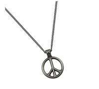 Homoyoyo 1 Pièce Collier Signe De Paix Nom Chaînes De Cou Vintage Noir Perlé Collier Décoratif Collier Des Années 1960 Des Années 1970 Pendentif Black Acier Au Titane