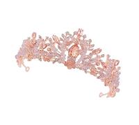 Homoyoyo 1 pièce Diadème de Mariage Cristal Couronne Éblouissante Diamant Rose Accessoire Élégant pour Mariée et Demoiselles