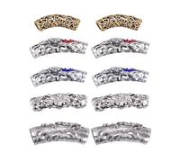 Homoyoyo 10 Perles en Alliage Antirouille pour Dreadlocks, Tubes Filigranés pour Tresses, 10 Pièces Accessoires Coiffure pour Cheveux Longs, Courts et Bouclés, pour Festivals et Coiffures
