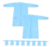 Homoyoyo 10 pièces Blouse de Laboratoire Jetable Non Tissée Respirante avec Boutons Vêtement de Protection Anti-poussière pour Femme et Homme