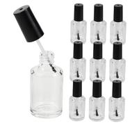 Homoyoyo 10 Pièces Bouteille De Vernis à Ongles Vide Mini Bouteilles En Verre Conteneurs De Vernis à Ongles Portables En Verre Plastique Transparent
