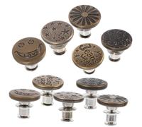 Homoyoyo 10 pièces Boutons Jeans Métal Amovibles Réglables Sans Couture pour Pantalon Rallonge Remplacement et Pratique DIY
