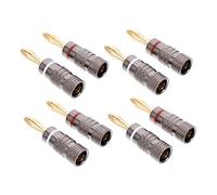 Homoyoyo 10 pièces Connecteur Banane Audio Plaqué Or Fiche Jack Banane sans Soudure Double Vis Compatible Câble Haut Parleur pour Amplificateur et Cinéma Maison