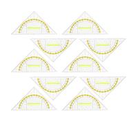 Homoyoyo 10 Pièces Équerre Géométrique Transparente avec Poignée Lot de Règles Triangulaires Plastique Légères Kit de Dessin pour Garçon Fille Enseignants et Bureau