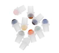 Homoyoyo 10 Pièces Essential Oil Roller Ball Inserts With Natural Jade Stone Leakproof Perfume Roller Bottles Tops Replacement For Oil Application