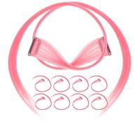 Homoyoyo 10 pièces Extensions Cheveux Synthétiques Raides Rose Femme Accessoires Coiffure Postiches Sans Trace Réutilisables et Ajustables pour Style Temporaire