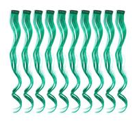 Homoyoyo 10 Pièces Extensions de Cheveux Bouclés Verts avec Clips Lot de Accessoires Capillaires Décoratifs pour Fêtes Cosplay et Usage
