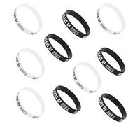 Homoyoyo 10 pièces Lot de Bracelets Silicone Graduation Class Of Fête Diplômés Blanc et Noir de Réussite pour Étudiants et Familles