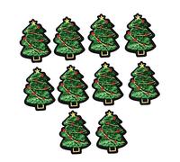 Homoyoyo 10 Pièces Lot de Écussons Brodés de Noël Paillettes à Coudre et Repasser pour Décoration et Réparation de Vêtements Motifs Sapin et Applique Festive
