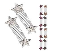 Homoyoyo 10 Pièces Lot de Pinces Invisibles Métalliques Étoiles Strass Peignes Coiffants Légers pour Chignons et Queues de Cheval Maintien Ferme Accessoires Polyvalents pour Femmes et