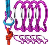 Homoyoyo 10 Pièces Mousqueton Porte-clés en Aluminium Forme Poisson Pourpre, Outil Polyvalent et Sécurisé pour Camping et Activités de Plein Air