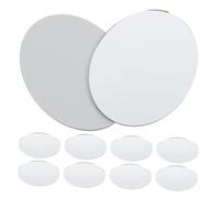 Homoyoyo 10 pièces Oval Glass Mirror Sheets for DIY Craft Projects Scratch Resistant Makeup Mirror Accessories Lens for Wall Decor and Wedding Decorations