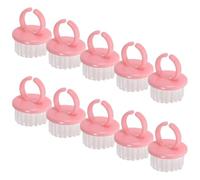 Homoyoyo 10 Pièces Pinceau Manucure Anneau Rose en Polystyrène Poils Pp Souples, Poignée Facile à Tenir, Portable pour Nettoyage des Ongles et Nail Art Dusting en Voyage