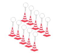 Homoyoyo 10 Pièces Porte Clés Mini Cônes de Signalisation Accessoires Construction Créatifs Porte Clés Miniature Forme de Cônes Routiers pour Sac à Dos Voiture et Fête