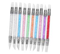 Homoyoyo 10 Pièces Silicone à Double Embout avec Manche Acrylique pour Peinture et Dotting Outils Multifonctions pour Manucure et Décoration Ongles