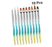 Homoyoyo 10 pièces Stylo Nail Art Dégradé Bleu Pinceaux Ultra Fins pour Outils DIY Manucure pour Fleurs et Motifs Pinceaux Ongles Résistants et Réutilisables