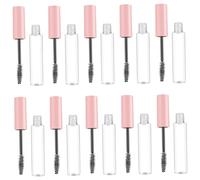 Homoyoyo 10 pièces Tube Mascara Vide Réutilisable Transparent avec Baguette Flacon Cosmétique Rechargeable pour Crème Cils et Maquillage Yeux Lot de Rose