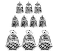 Homoyoyo 10 Pièces Vintage Bell Pendant Set For DIY Jewelry Making Alloy Rustic Charms With Inspirational Words For Bracelets And Necklaces